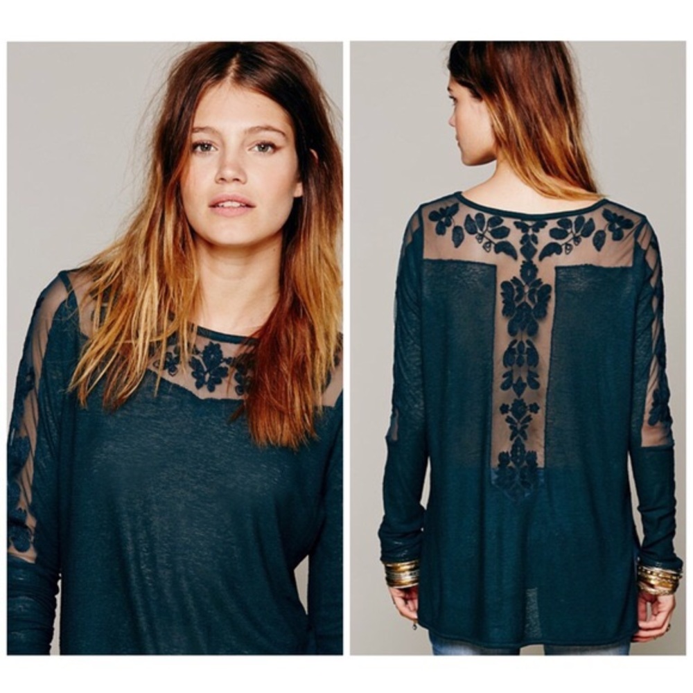 FP New Romantics Sheer Lace Long Sleeve